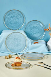 Hermia Set 6 Platos de Postre de Vidrio Transparente 21 cm